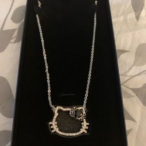 Hello Kitty Necklace Swarovski Black Open Face